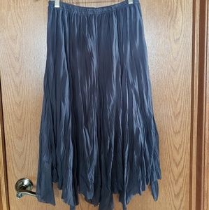 Pleated, Chiffon, Uneven Hem Skirt